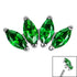Titanium Claw Set 4 CZ Jewel Marquise Fan for Internal Thread shafts in 1.2mm