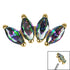 Titanium Claw Set 4 CZ Jewel Marquise Fan for Internal Thread shafts in 1.2mm