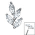 Titanium Claw Set Marquise Jewelled Leaf for Internal Thread Shafts in 1.2mm