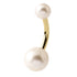 Acrylic Pearl Ball Belly Bar - Steel Shaft