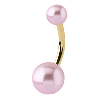Acrylic Pearl Ball Belly Bar - Steel Shaft