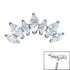 Titanium Claw Set 7 CZ Jewelled Marquise Crown for Internal Thread shafts in 1.2mm