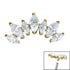 Titanium Claw Set 7 CZ Jewelled Marquise Crown for Internal Thread shafts in 1.2mm