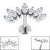Titanium Internally Threaded Labrets 1.2mm - Titanium Claw Set 7 CZ Jewelled Marquise Crown