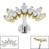 Titanium Internally Threaded Labrets 1.2mm - Titanium Claw Set 7 CZ Jewelled Marquise Crown