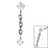 Titanium Claw Set Double Jewelled Drop Chain for Internal Thread shafts in 1.2mm