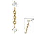 Titanium Claw Set Double Jewelled Drop Chain for Internal Thread shafts in 1.2mm