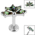 Titanium Internally Threaded Labrets 1.2mm - Titanium Claw Set Jewelled Sensu Kite Fan
