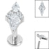 Titanium Internally Threaded Labrets 1.2mm - Titanium Claw Set Stella Jewelled Kite