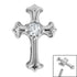 Titanium Claw Set Jewelled Cross Top for Internal Thread shafts in 1.2mm