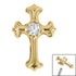 Titanium Claw Set Jewelled Cross Top for Internal Thread shafts in 1.2mm