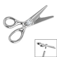 Titanium Bezel Set Jewelled Scissors Top for Internal Thread shafts in 1.2mm