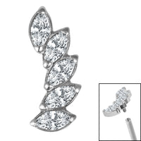 Titanium Claw Set 5 Jewel Climbing Marquise Fan Top for Internal Thread shafts in 1.2mm