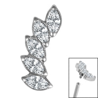 Titanium Claw Set 5 Jewel Climbing Marquise Fan Top for Internal Thread shafts in 1.2mm