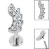 Titanium Internally Threaded Labrets 1.2mm - Titanium Claw Set 5 Jewel Climbing Marquise Fan