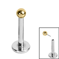 Titanium Threadless Labrets - Gold Titanium (Bend/Push fit) Balls