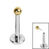Titanium Threadless Labrets - Gold Titanium (Bend/Push fit) Balls