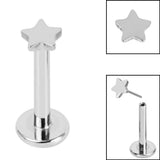 Titanium Threadless Labrets - Titanium (Bend/Push fit) Star