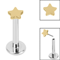Titanium Threadless Labrets - Titanium (Bend/Push fit) Star