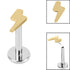 Titanium Threadless Labrets - Titanium (Bend/Push fit) Lightning Bolt