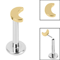 Titanium Threadless Labrets - Titanium (Bend-fit) Crescent Moon