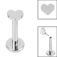 Titanium Threadless Labrets - Titanium (Bend/Push fit) Heart