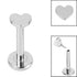 Titanium Threadless Labrets - Titanium (Bend/Push fit) Heart