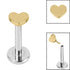 Titanium Threadless Labrets - Titanium (Bend/Push fit) Heart