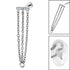 Titanium Internally Threaded Labrets 1.2mm -Titanium Jewelled Bar with Triple Chain