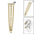 Titanium Internally Threaded Labrets 1.2mm -Titanium Jewelled Bar with Triple Chain