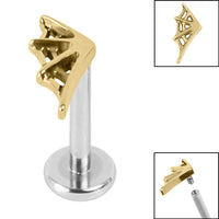 Titanium Internally Threaded Labrets 1.2mm - Titanium Spider Web