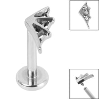 Titanium Internally Threaded Labrets 1.2mm - Titanium Spider Web