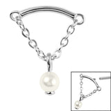 Steel Concealed Dangle Chain and Pearl Ball Top for Internal Thread shafts in 1.2mm