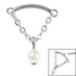 Steel Concealed Dangle Chain and Pearl Ball Top for Internal Thread shafts in 1.2mm