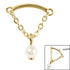 Steel Concealed Dangle Chain and Pearl Ball Top for Internal Thread shafts in 1.2mm