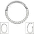 Titanium Pave Set Pearl Eternity Hinged Clicker Ring