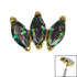 Titanium Claw Set 3 CZ Jewel Marquise Fan for Internal Thread shafts in 1.2mm