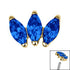 Titanium Claw Set 3 CZ Jewel Marquise Fan for Internal Thread shafts in 1.2mm