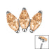 Titanium Claw Set 3 CZ Jewel Marquise Fan for Internal Thread shafts in 1.2mm