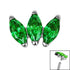 Titanium Claw Set 3 CZ Jewel Marquise Fan for Internal Thread shafts in 1.2mm