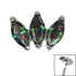 Titanium Claw Set 3 CZ Jewel Marquise Fan for Internal Thread shafts in 1.2mm