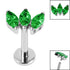 Titanium Internally Threaded Labrets 1.2mm - Titanium Claw Set 3 CZ Jewel Marquise Fan
