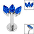 Titanium Internally Threaded Labrets 1.2mm - Titanium Claw Set 3 CZ Jewel Marquise Fan
