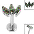 Titanium Internally Threaded Labrets 1.2mm - Titanium Claw Set 3 CZ Jewel Marquise Fan