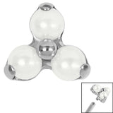 Titanium Internal Claw Set Faux Pearl Trinity Top