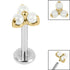 Titanium Internally Threaded Labrets 1.2mm - Titanium Claw Set Pearl Trinity