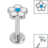 Titanium Internally Threaded Labrets 1.2mm - Steel Daisy Flower