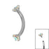 Titanium Internally Threaded Claw Set Double Jewelled Micro Curved Bar 1.2mm