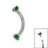 Titanium Internally Threaded Claw Set Double Jewelled Micro Curved Bar 1.2mm