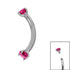 Titanium Internally Threaded Claw Set Double Jewelled Micro Curved Bar 1.2mm